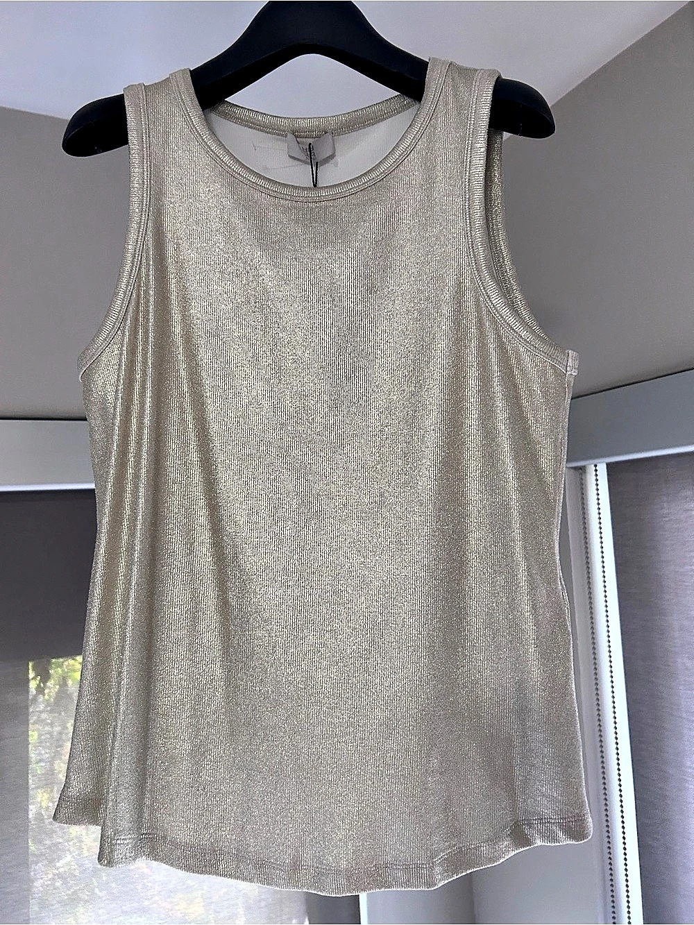 Riani Metallic Sleeveless Tank in Gold Size 38 NWT